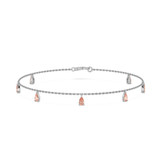 Photo of Lisbet 0 CT. T.W. Natural Morganite Round Cluster Bracelet 10K White Gold [BC5822W]