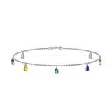 Photo of Issa 0 Carat T.W. Natural Sapphire Round Cluster Bracelet 14K White Gold [BC5823W]