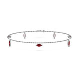 Photo of Davida 0 CT. T.W. Natural Ruby Round Cluster Bracelet 14K White Gold [BC5833W]