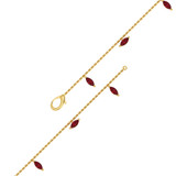 Photo of Davida 0 Carat T.W. Natural Ruby Round Cluster Bracelet 10K Yellow Gold [BC5833Y]