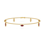 Photo of Davida 0 Carat T.W. Natural Ruby Round Cluster Bracelet 14K Yellow Gold [BC5833Y]