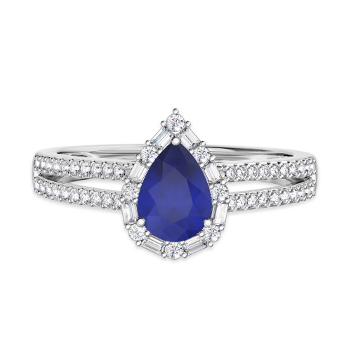 Photo of Lita 1 Carat T.W. Sapphire and diamond Engagement Ring 10K White Gold [BT1003WE-C000]