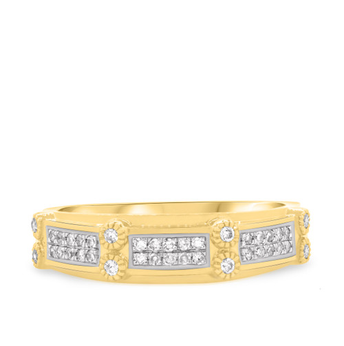 Photo of Yasmine 1/4 ct tw. Mens Diamond Wedding Band 14K Yellow Gold [BT217YM]