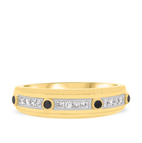 Photo of Fatima 1/5 ct tw. Mens Diamond Wedding Band 14K Yellow Gold [BT220YM]