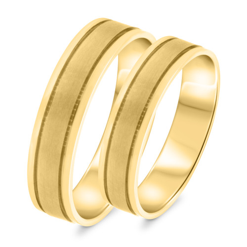 Photo of Kensington Wedding Band Set 14K Yellow Gold [WB328Y]