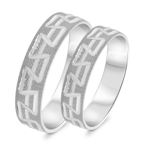 Photo of Annelle Wedding Band Set 10K White Gold [WB330W]