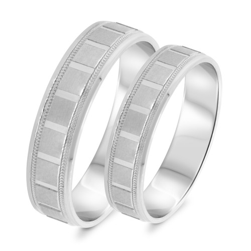 Photo of Liam Wedding Band Set 14K White Gold [WB331W]