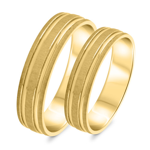 Photo of Caleb Wedding Band Set 14K Yellow Gold [WB333Y]