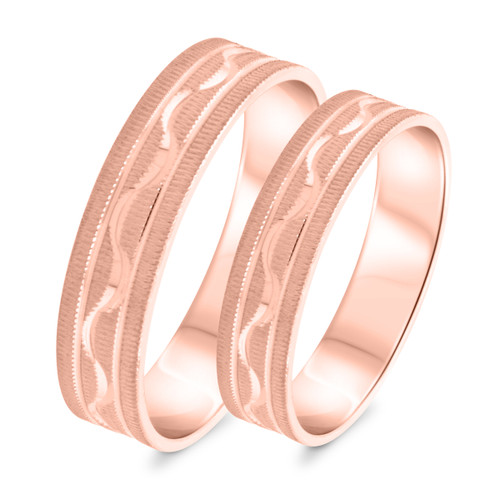 Photo of Frances Wedding Band Set 14K Rose Gold [WB335R]