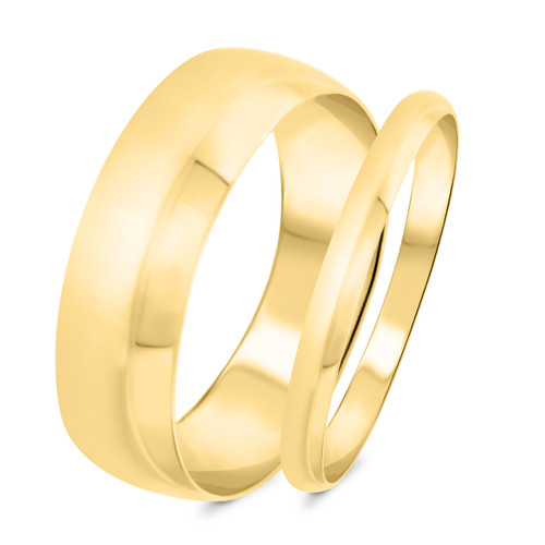 Photo of Hudson Comfort Fit-3mm Wedding Band Set 10K Yellow Gold [WB348Y]