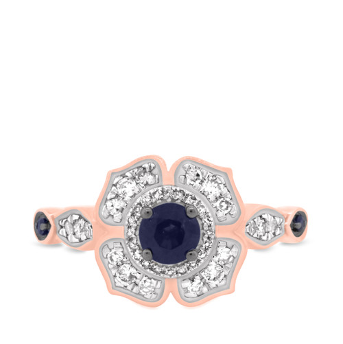 Photo of Farida 3/4 ct tw. Fancy Blue Sapphire Engagement Ring 10K Rose Gold [BT222RE-C000]