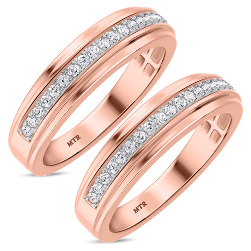 Photo of Salima 1/2 ct tw. Same Sex Mens Band Set 14K Rose Gold [WM215R]