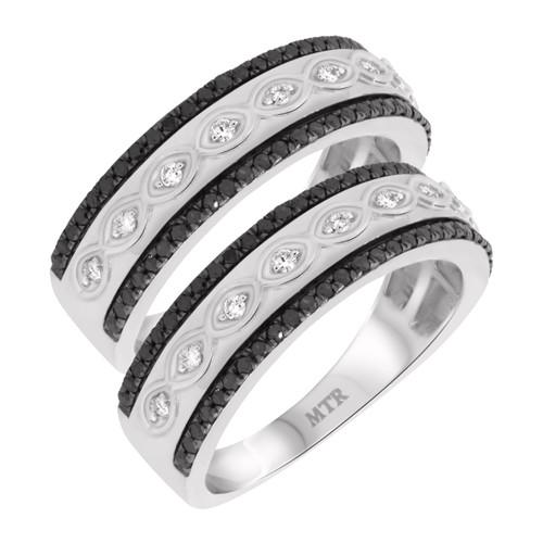 Photo of Soraya 7/8 ct tw. Same Sex Mens Band Set 10K White Gold [WM216W]