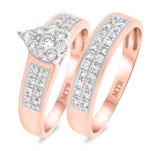 Photo of Jay 2/3 ct tw. Pear Diamond Bridal Ring Set 14K Rose Gold [BR250R-C000]