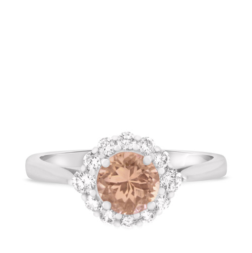 Photo of Rouge 1  ct tw. Round Morganite Engagement Ring 10K White Gold [BT227WE-C000]