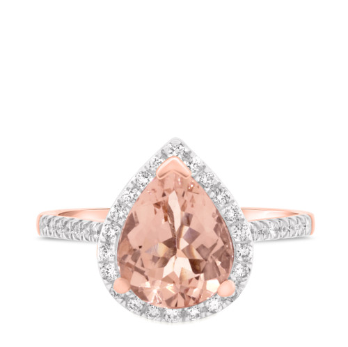 Photo of Orchid 2  ct tw. Pear Morganite Engagement Ring 14K Rose Gold [BT228RE-C000]