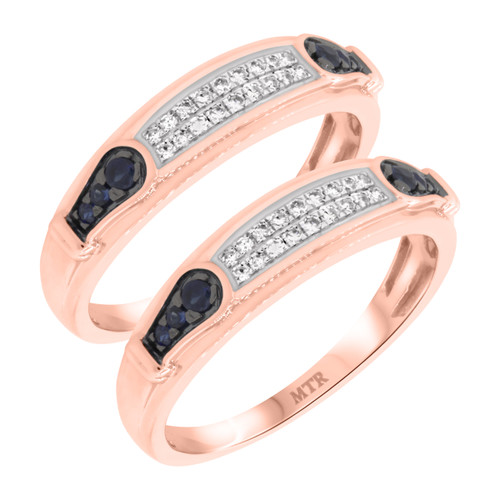 Photo of Bee 1/4 ct tw. Same Sex Mens Band Set 10K Rose Gold [WM221R]