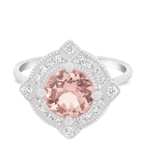 Photo of Lulu 1 3/4 ct tw. Round Morganite Engagement Ring 14K White Gold [BT234WE-C000]