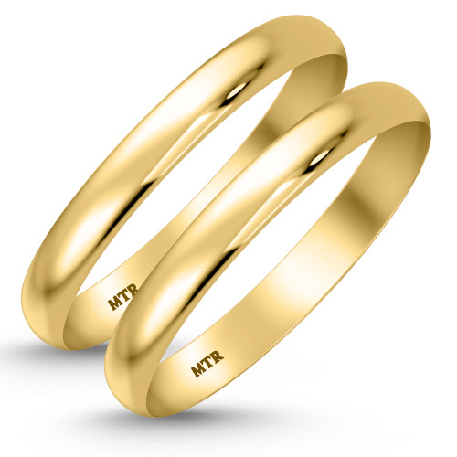 Photo of Hudson Comfort Fit-3mm Same Sex Ladies Band Set 10K Yellow Gold [WL348Y]