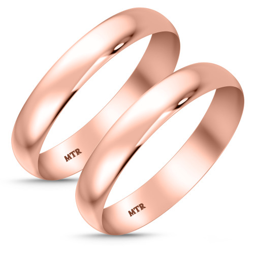 Photo of Hudson Comfort Fit-4mm Same Sex Ladies Band Set 10K Rose Gold [WL349R]