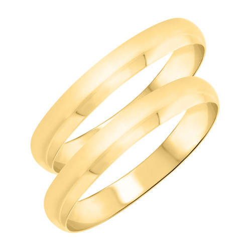 Photo of Hudson Comfort Fit-4mm Same Sex Ladies Band Set 14K Yellow Gold [WL349Y]