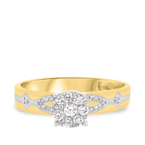 Photo of Luca 1/3 ct tw. Round Cluster Engagement Ring 10K Yellow Gold [BT247YE-C000]