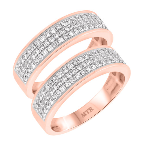 Photo of River 1 1/4 ct tw. Same Sex Mens Band Set 14K Rose Gold [WM248R]