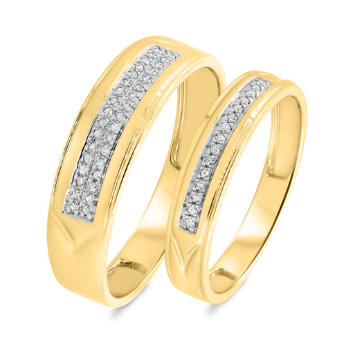 Photo of Gracie 1/8 ct tw. Wedding Band Set 14K Yellow Gold [WB414Y]