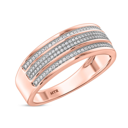 Photo of Jia 1/5 ct tw. Mens Diamond Wedding Band 10K Rose Gold [BT422RM]