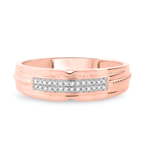 Photo of Harmonee 1/1Mens Diamond Wedding Band 10K Rose Gold [BT428RM]