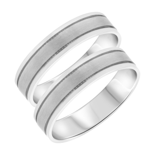 Photo of Kensington Same Sex Mens Band Set 14K White Gold [WM328W]