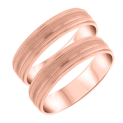 Photo of Mia Same Sex Mens Band Set 14K Rose Gold [WM332R]