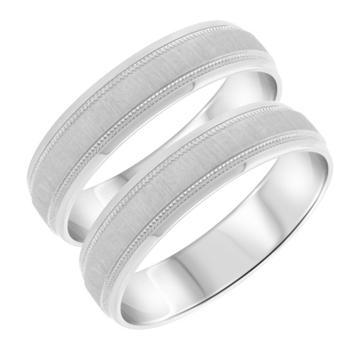 Photo of Colin Same Sex Mens Band Set 14K White Gold [WM337W]