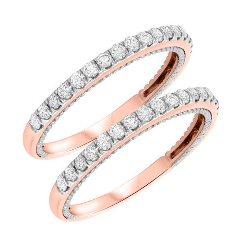 Photo of Blissfully 3/4 ct tw. Same Sex Ladies Band Set 10K Rose Gold [WL458R]