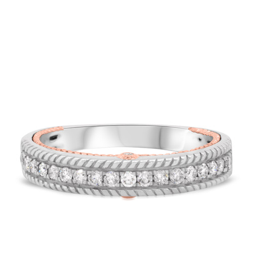 Photo of Blushing 1/2 ct tw. Mens Diamond Wedding Band 14K White Gold [BT454WM]