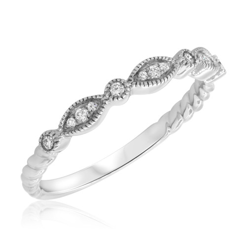 Photo of Entwined 1/1Ladies Band 10K White Gold [BT459WL]