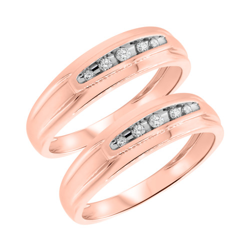 Photo of Zara 1/4 ct tw. Same Sex Mens Band Set 14K Rose Gold [WM417R]