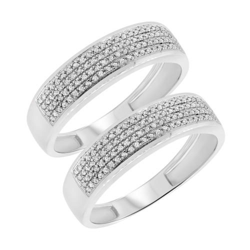 Photo of Collins 3/4 ct tw. Diamond Same Sex Mens Band Set 10K White Gold [WM419W]