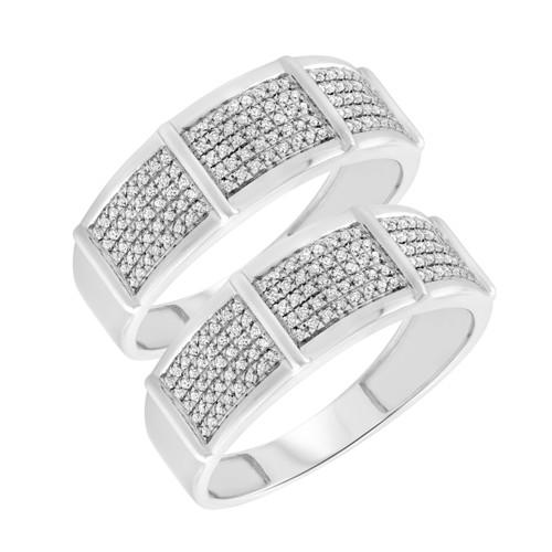 Photo of Corban 5/8 ct tw. Same Sex Mens Band Set 10K White Gold [WM423W]