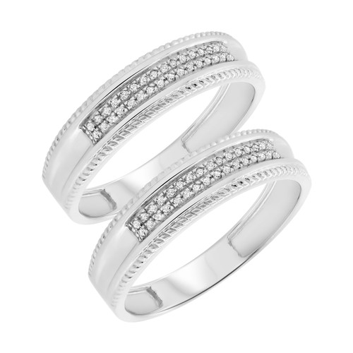 Photo of Zuri 1/5 ct tw. Same Sex Mens Band Set 14K White Gold [WM424W]