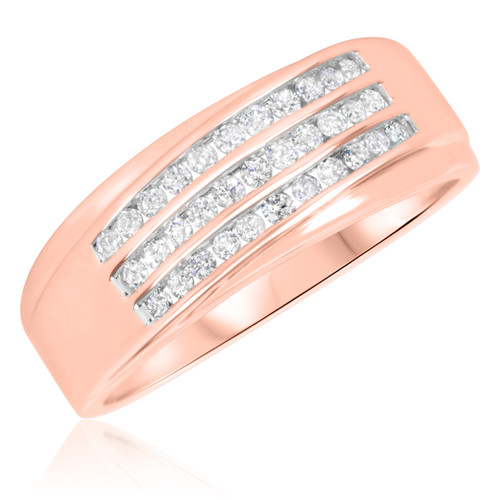 Photo of Kindred 1/2 ct tw. Mens Diamond Wedding Band 14K Rose Gold [BT511RM]