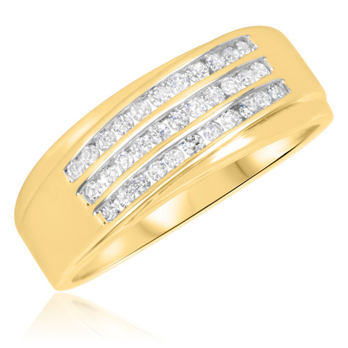 Photo of Kindred 1/2 ct tw. Mens Diamond Wedding Band 10K Yellow Gold [BT511YM]