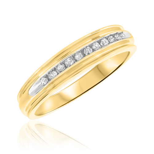 Photo of Farrah 1/5 ct tw. Mens Diamond Wedding Band 10K Yellow Gold [BT513YM]