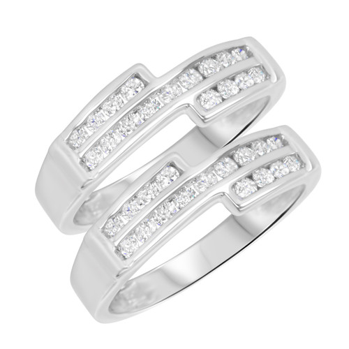 Photo of Annalise 3/4 ct tw. Same Sex Ladies Band Set 14K White Gold [WL510W]