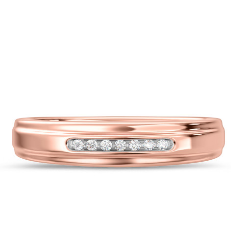Photo of Effete 1/10 ct tw. Diamond Mens Band 14K Rose Gold [BT521RM]