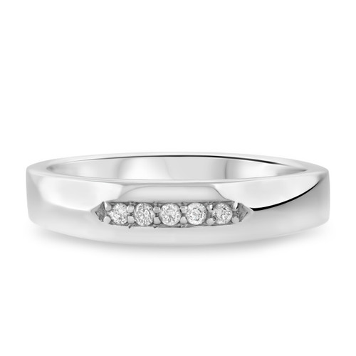 Photo of Amor 1/1Mens Diamond Wedding Band 10K White Gold [BT522WM]