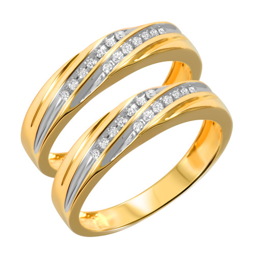 Photo of Adalyn 1/8 ct tw. Same Sex Ladies Band Set 14K Yellow Gold [WL519Y]