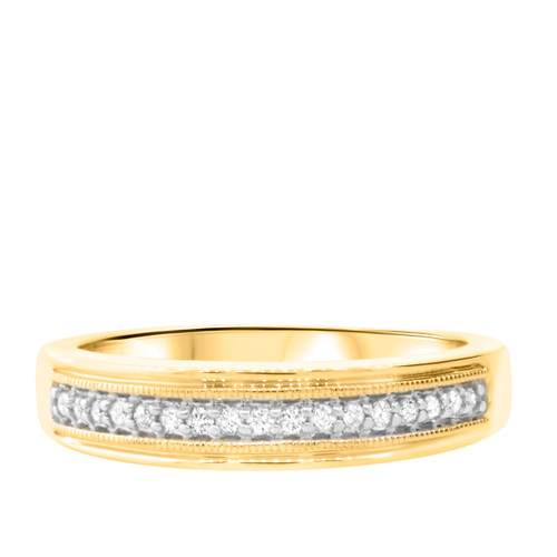 Photo of Princess Oshun 1/6 ct tw. Mens Diamond Wedding Band 14K Yellow Gold [BT529YM]
