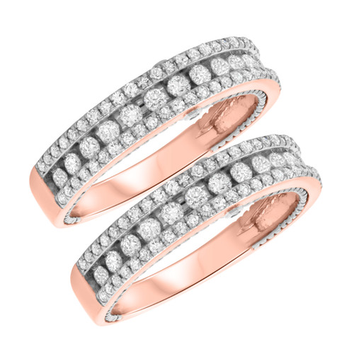 Photo of Blissfully 1 3/4 ct tw. Same Sex Mens Band Set 10K Rose Gold [WM458R]