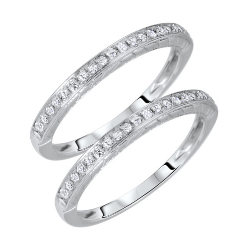 Photo of Allure 1/4 ct tw. Same Sex Ladies Band Set 14K White Gold [WL580W]